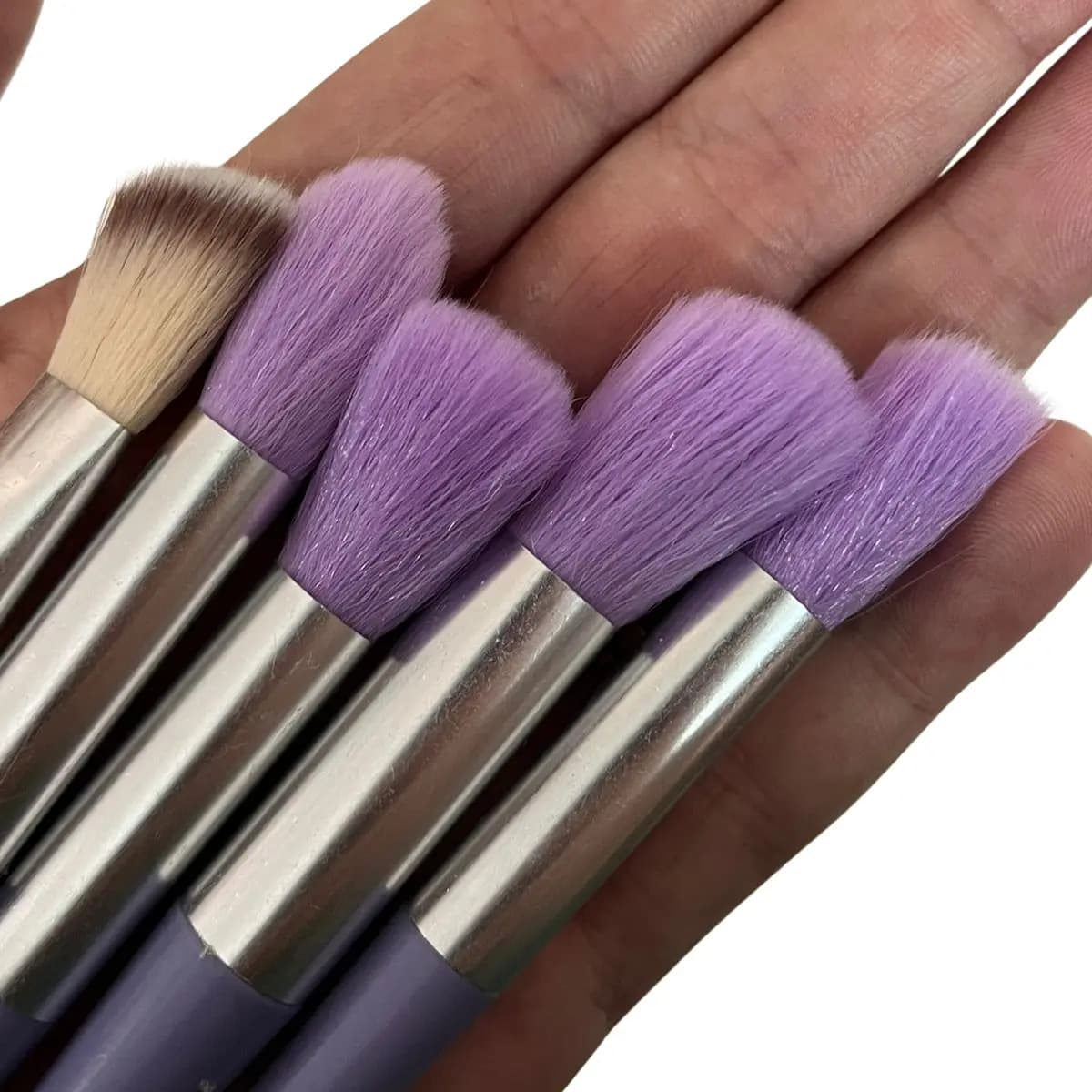 Kit Pincel De Maquiagem Com 13 Unidades Sombra Blush Cor Roxo — imagem 3