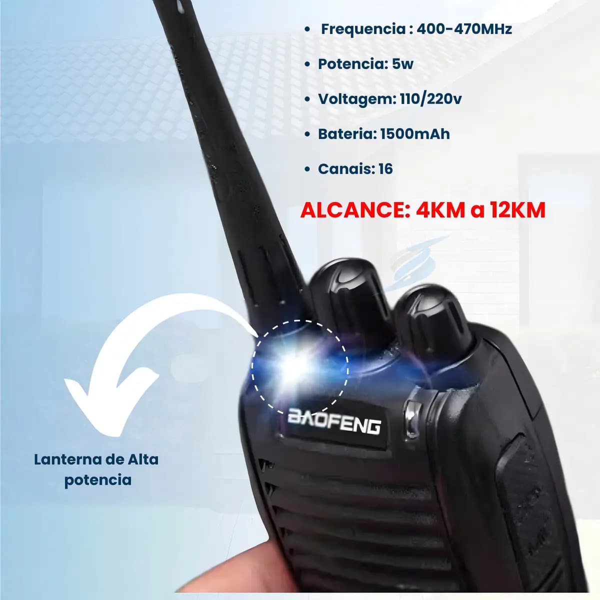 Kit 4 Rádios Comunicação Baofeng BF-777S 16 Canais 12km Alcance 400-470MHz — imagem 2