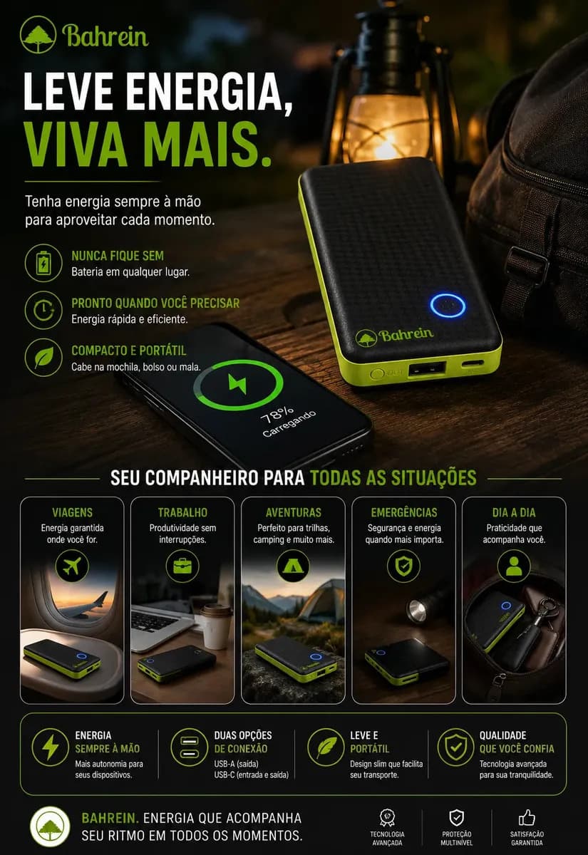 Power Bank 10000mah Carregador Portátil Turbo Rápido Universal Celular - Melhor Carregador Portátil Compatível Com iPhone Notebook Relógios Android Mac Ios Sams — imagem 2