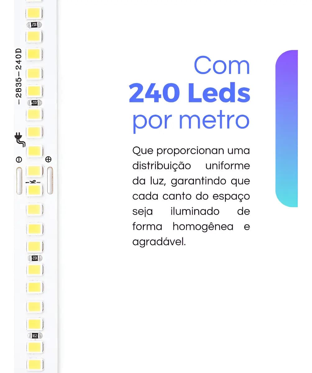 Fita De Led Branco Neutro 4000k 10 Metros Direta 240led/m Luz Branco-neutro — imagem 2