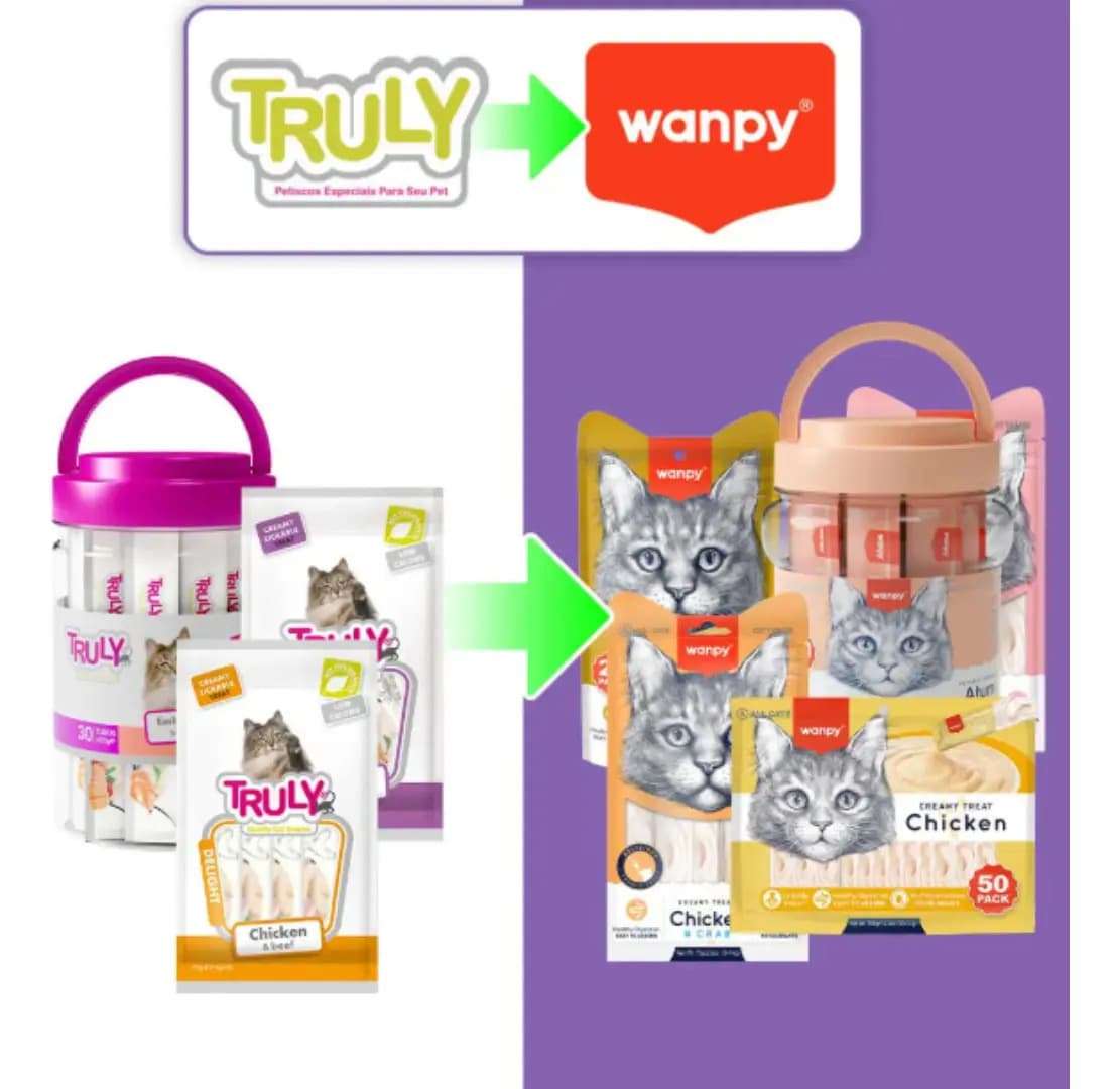 Petisco Gato Wanpy Creamy Atum Camarão 350g 25 Und 14g Cada — imagem 3