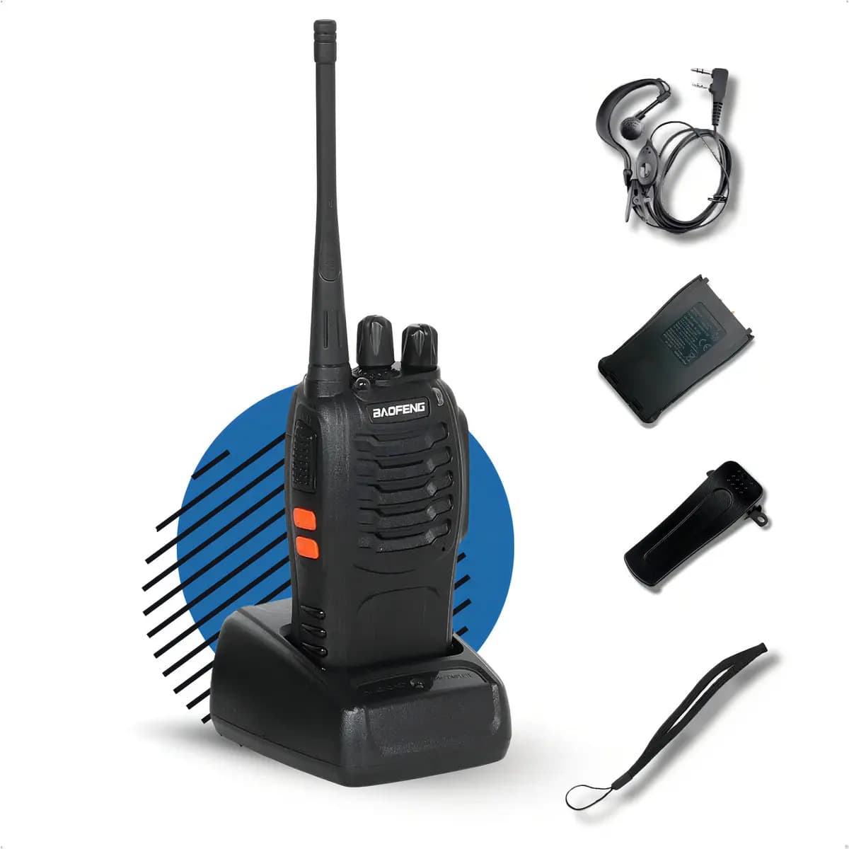 1 Unidade Rádio Baofeng 777S HT 12Km Segurança Profissional Walk Talk 16 Canais UHF Recarregável Kit com Fone de Ouvido — imagem 2