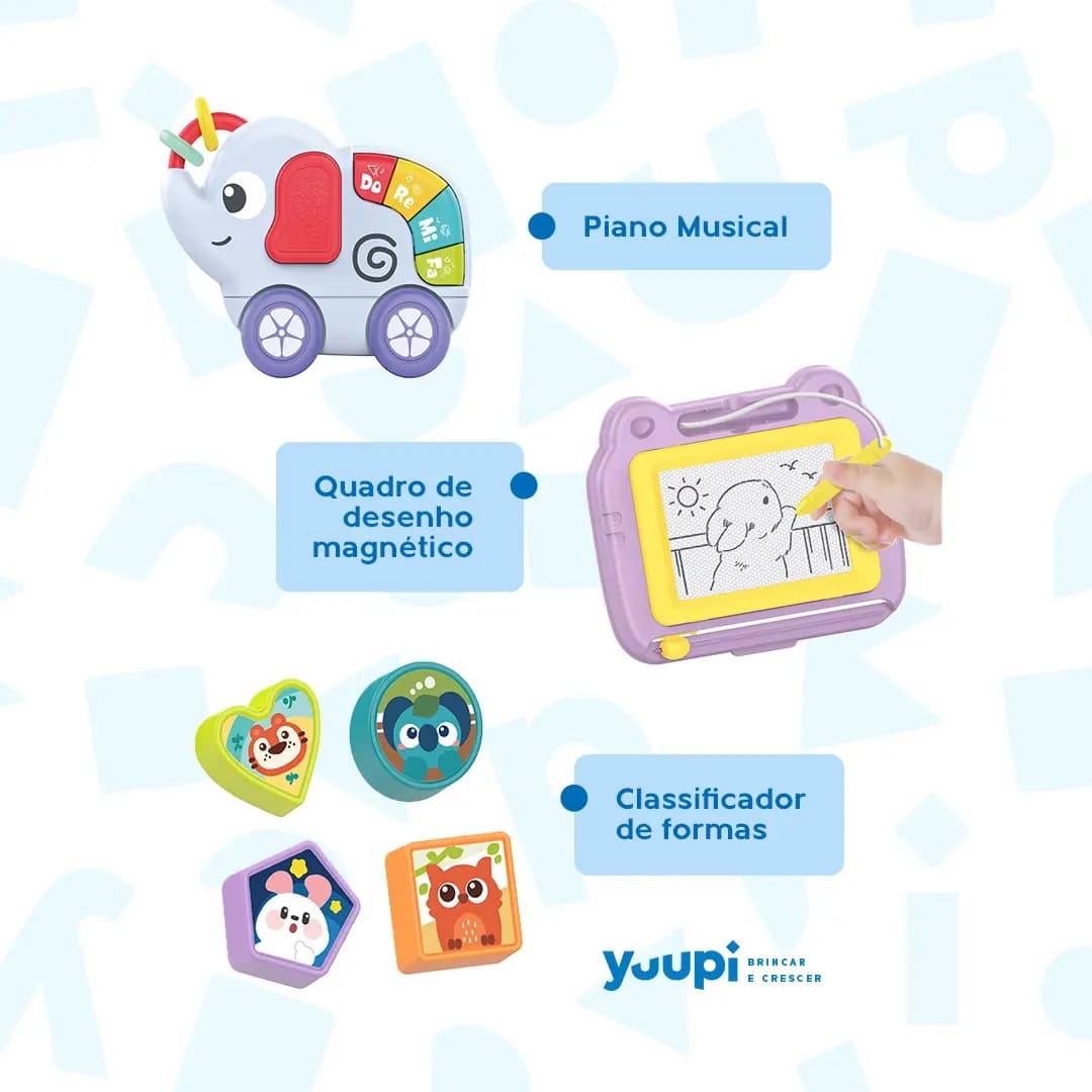 Andador Empurrador Infantil Musical Educativo Rosa Yuupi YPHE0811 — imagem 3