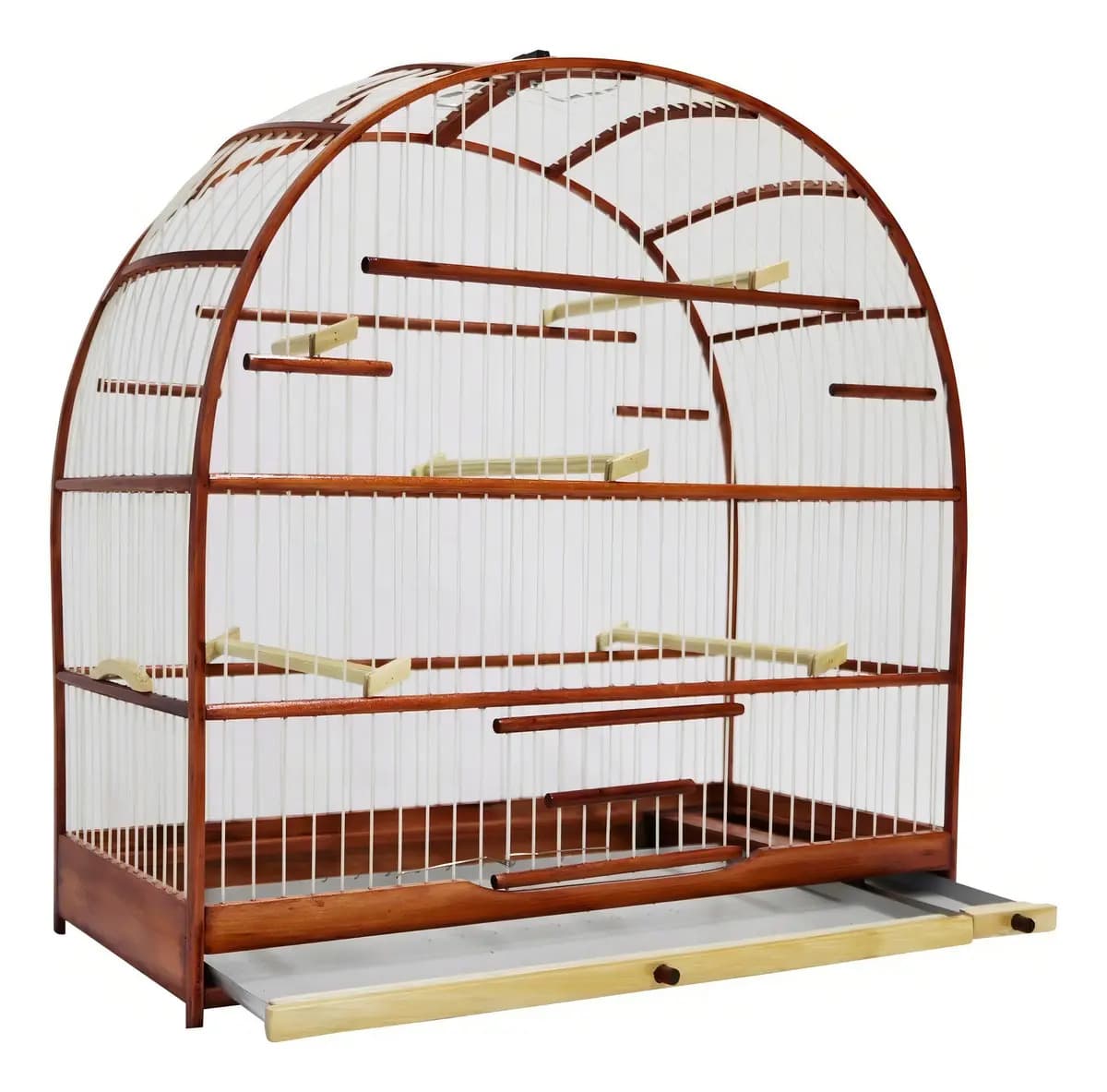 Gaiola Rossa mogno para passáro Curió 5 Poleiros — imagem 2