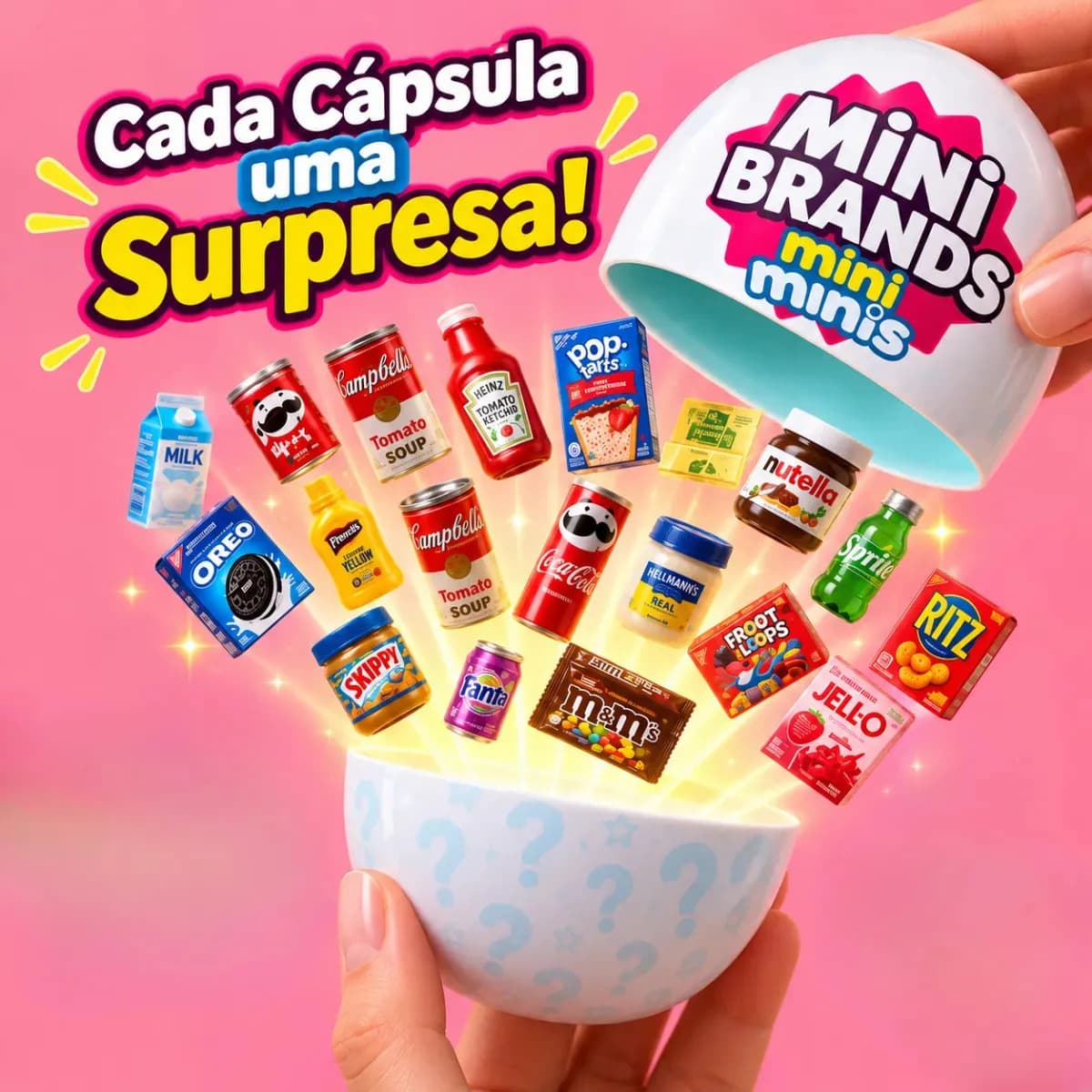 Kit 3 Bolas Surpresa Cápsula Mini Brands Hc-3006 Azul Colecionável Miniatura Realista Brinquedo Infantil — imagem 6