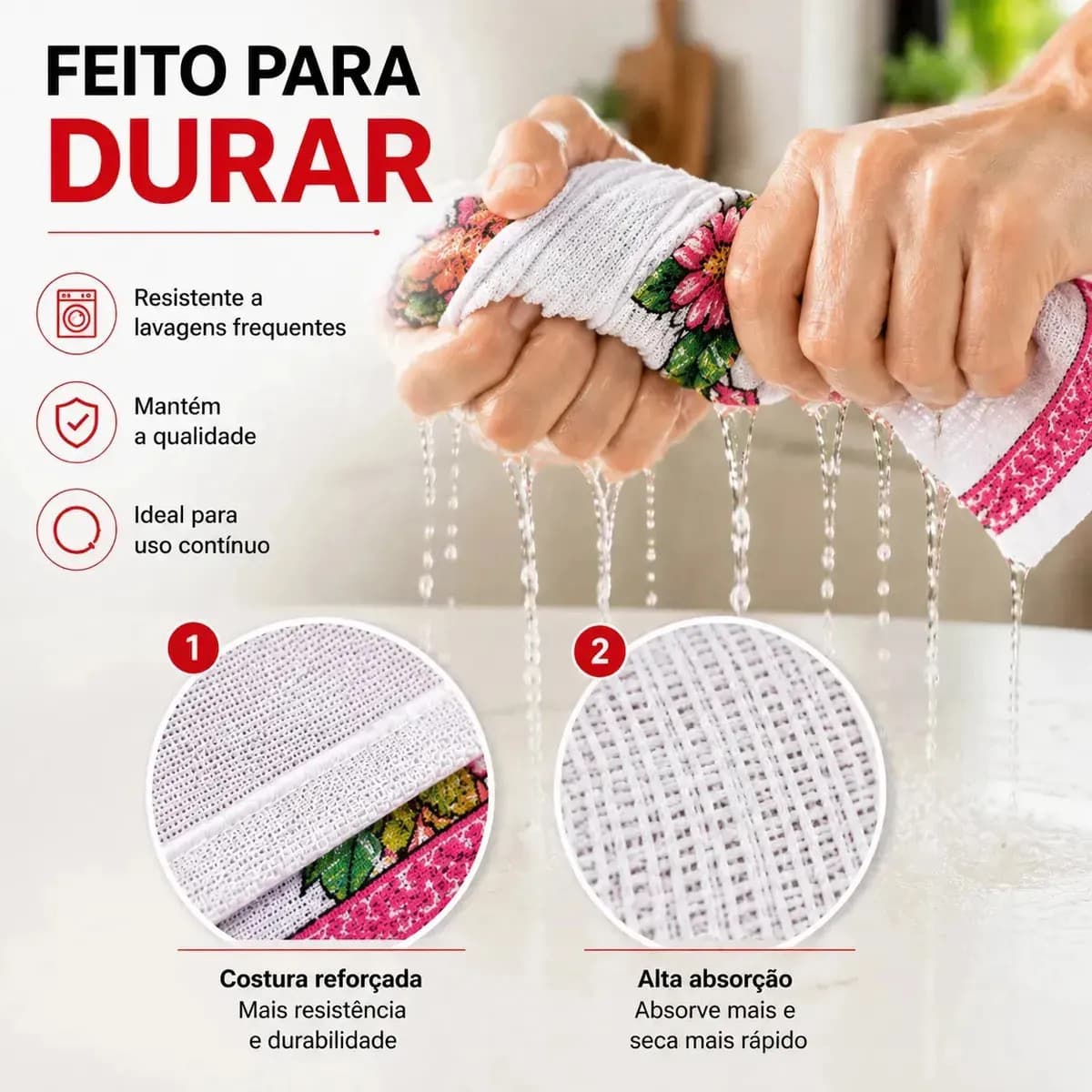 Kit Com 10 Panos De Prato De Algodão Estampado Grande Para Cozinha E Limpeza — imagem 3