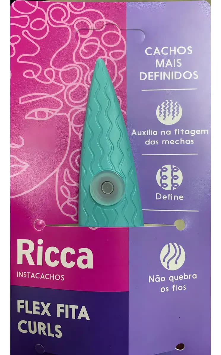 Escova Flex De Fitagem Ricca Curls Cachos Mais Definidos Cor Azul E Rosa — imagem 4
