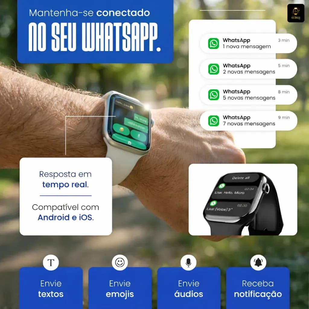 Relógio Microwear Smartwatch S11 Mini Series 11 42mm Whatsapp Gps Nfc 2026 Rosa SMARTWATCH ADVANCED PRO — imagem 2