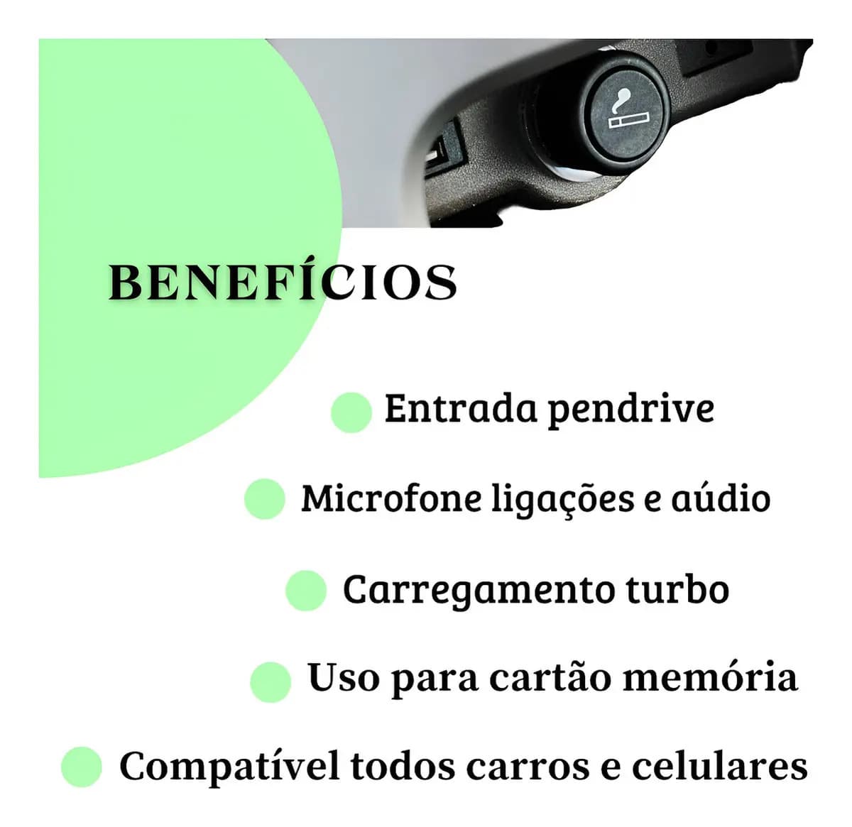 Adaptador Bluetooth Carro Universal Transmissor GotWire Carregador Automotivo — imagem 2
