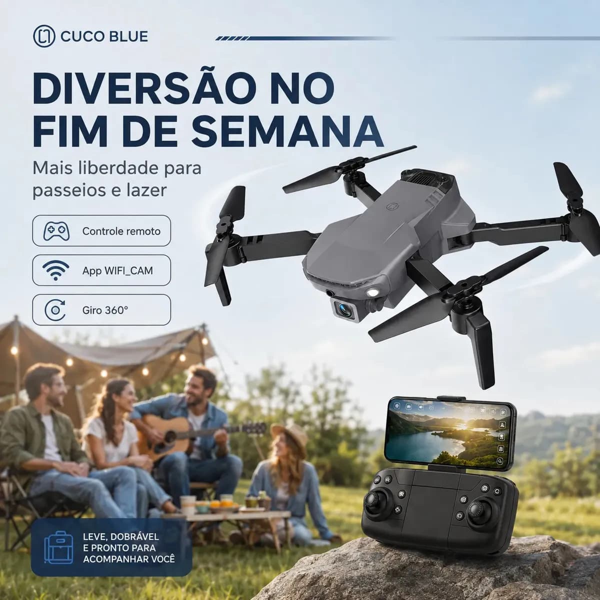 Mini Drone Pro 4K Dobrável Wi-Fi FPV Câmera 2 Baterias Presente Dia das Crianças — imagem 6