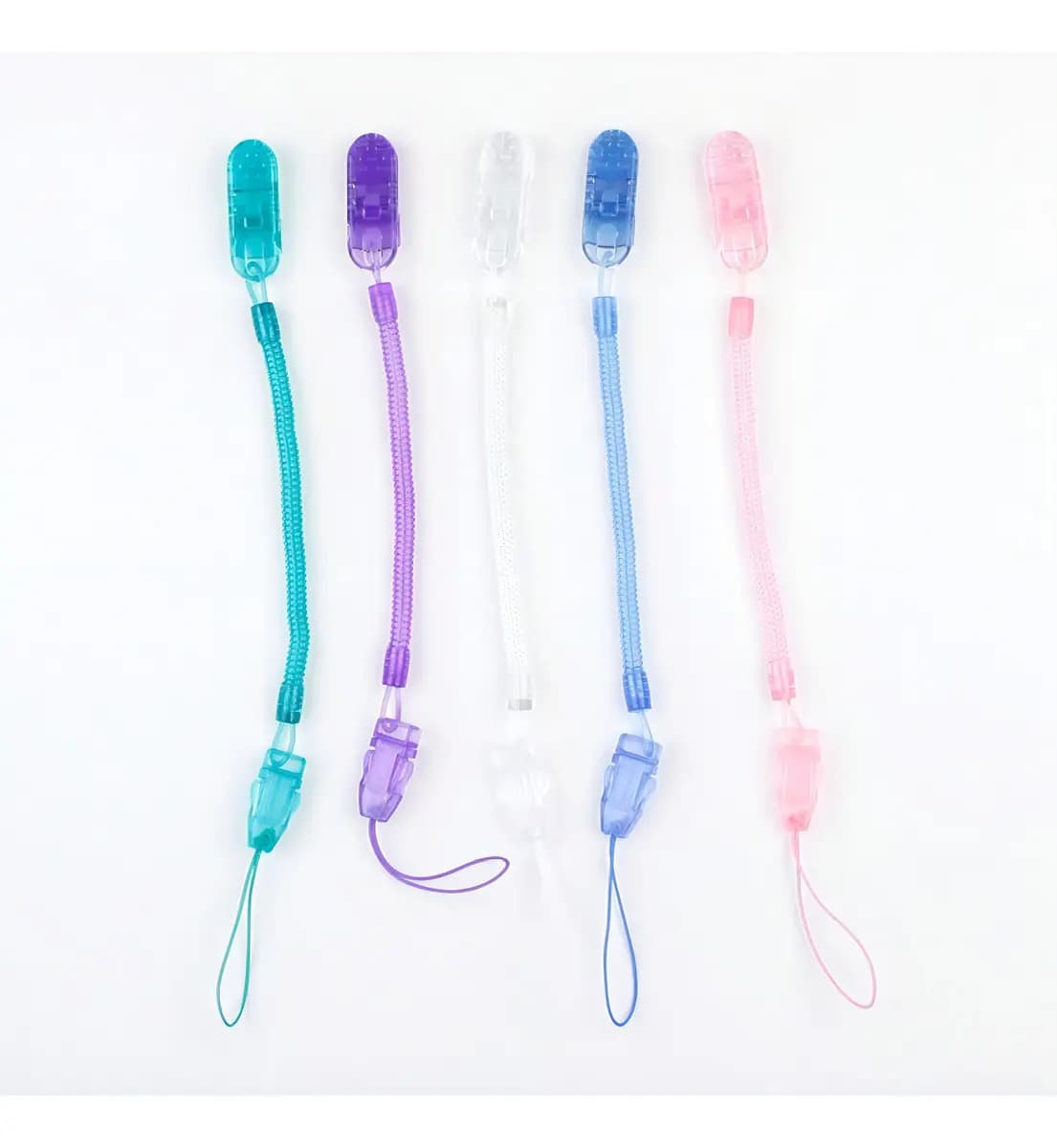 Prendedor de Chupeta Bebê Silicone Transparente-Rosa 2 Unidades — imagem 2