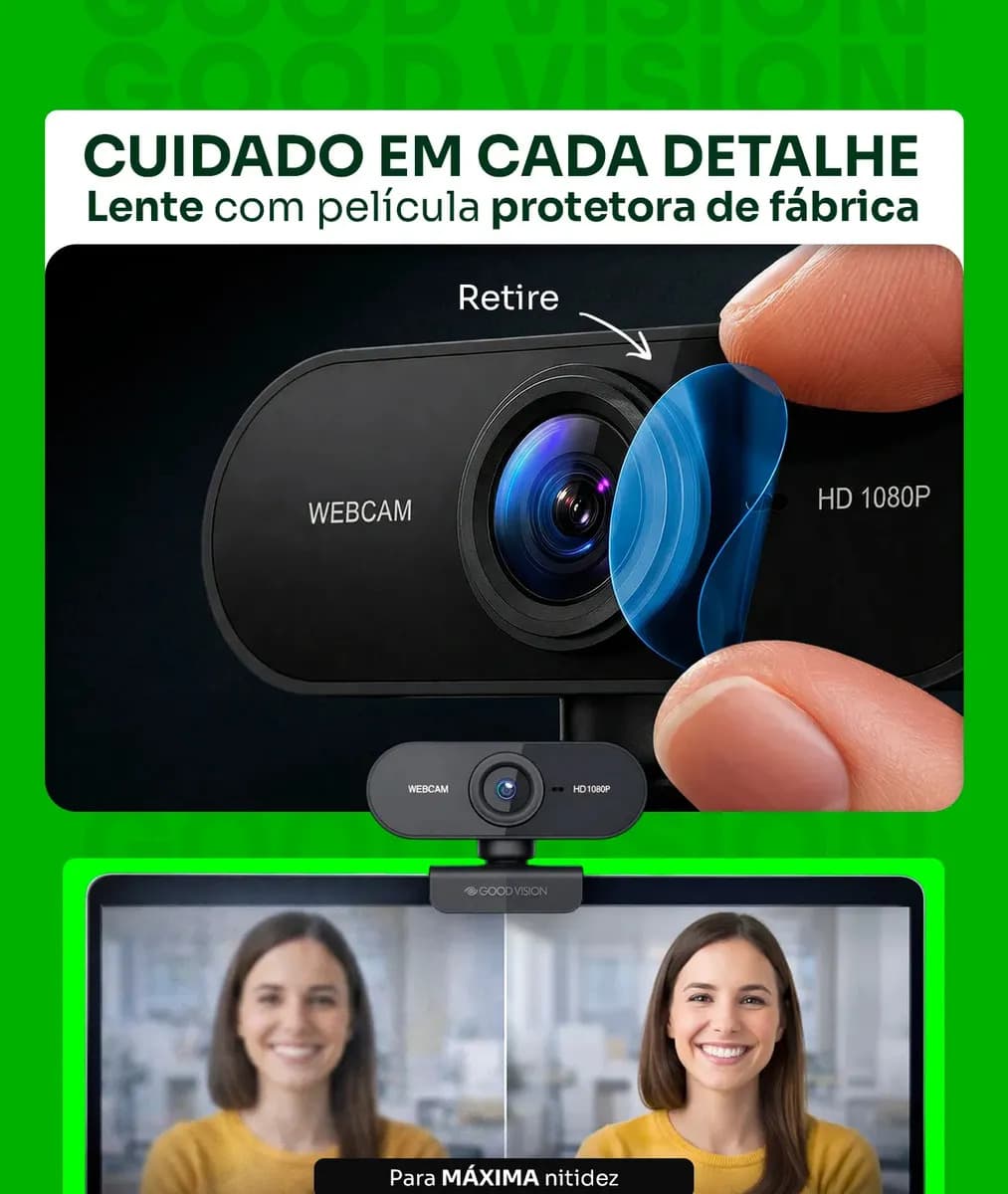 Webcam Camera Full Hd Zoom 1080p 360 Graus Videoconferencia Streamcam Web Cam Entrada Usb 2.0 Com Microfone- GoodVision — imagem 4