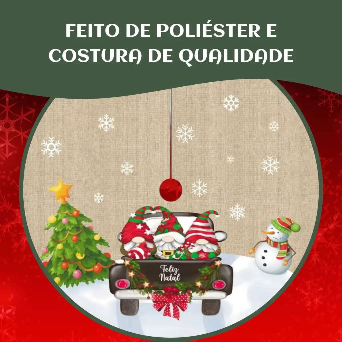 Saia Tapete Base Árvore De Natal Decoração Papai Noel Enfeite Natalino Luxo Modelo 6 Luvinco — imagem 4