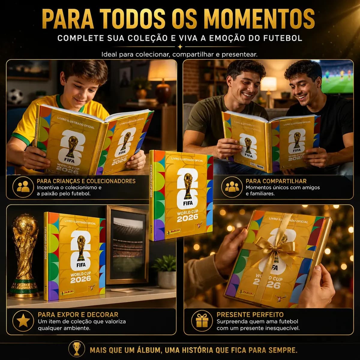 Álbum Copa Do Mundo 2026 Capa Dura Ouro Dourado Panini — imagem 5