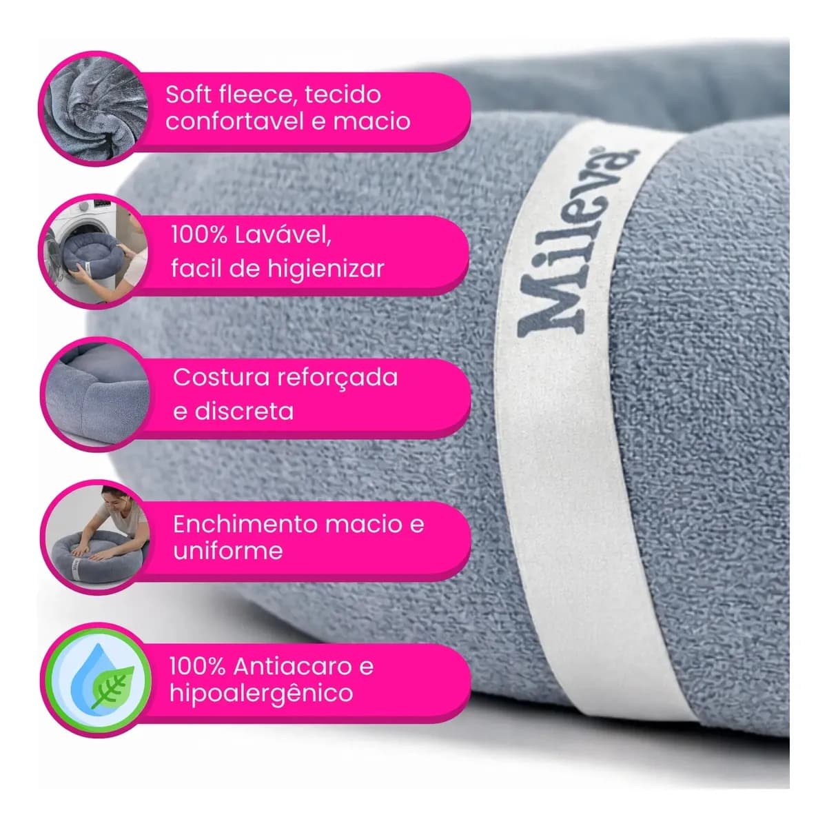 Cama De Gato Caminha Nuvem Ninho Pet Soft Redonda 70x70cm Cor Rosa-chiclete — imagem 6