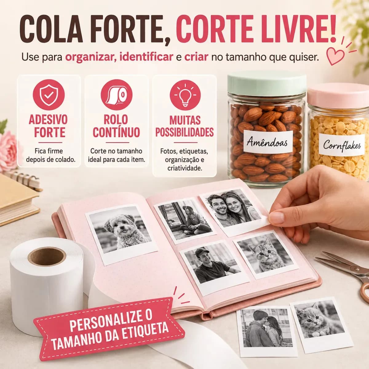 10 Rolos Bobinas Continua Papel Térmico Adesivo 57x30mm para Mini Impressora Portátil, Câmera Infantil que Imprime Fotos, Refil Autocolante Sem Tinta para Etiqu — imagem 5