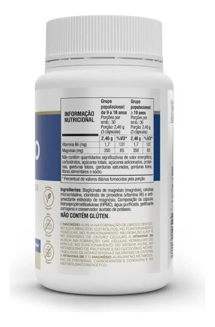 Bisglicinato De Magnésio Vitafor Magnésio Plus 90 Capsulas Sem Sabor — imagem 2