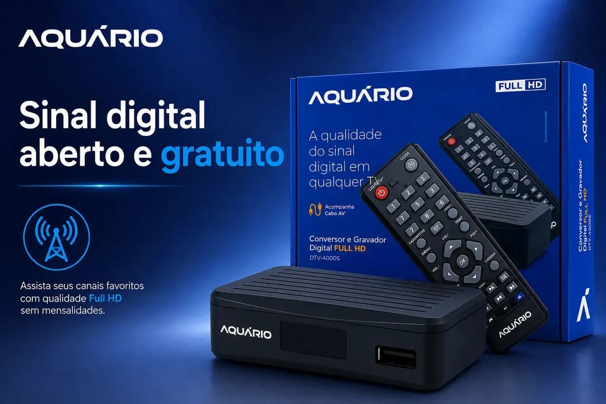 Conversor Digital Aquário DTV-4000SFull Hd Compacto Aquário Alta Qualidade Preto — imagem 6