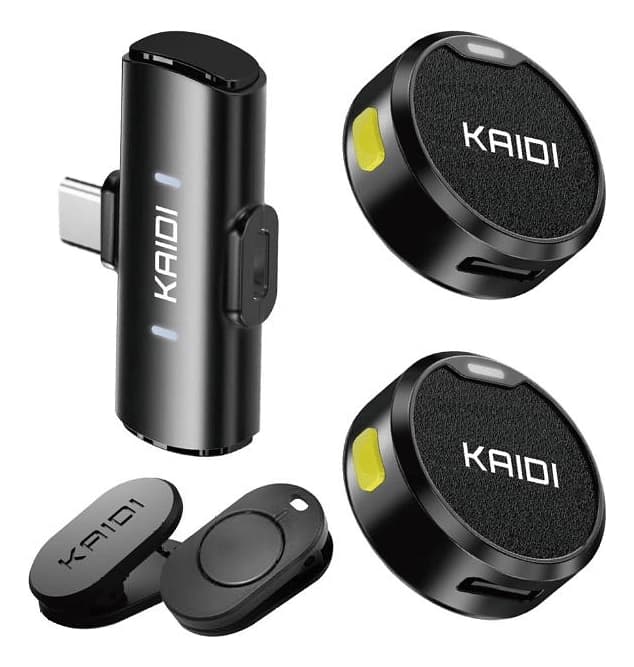 Microfone Lapela Sem Fio Kaidi Tipo-C