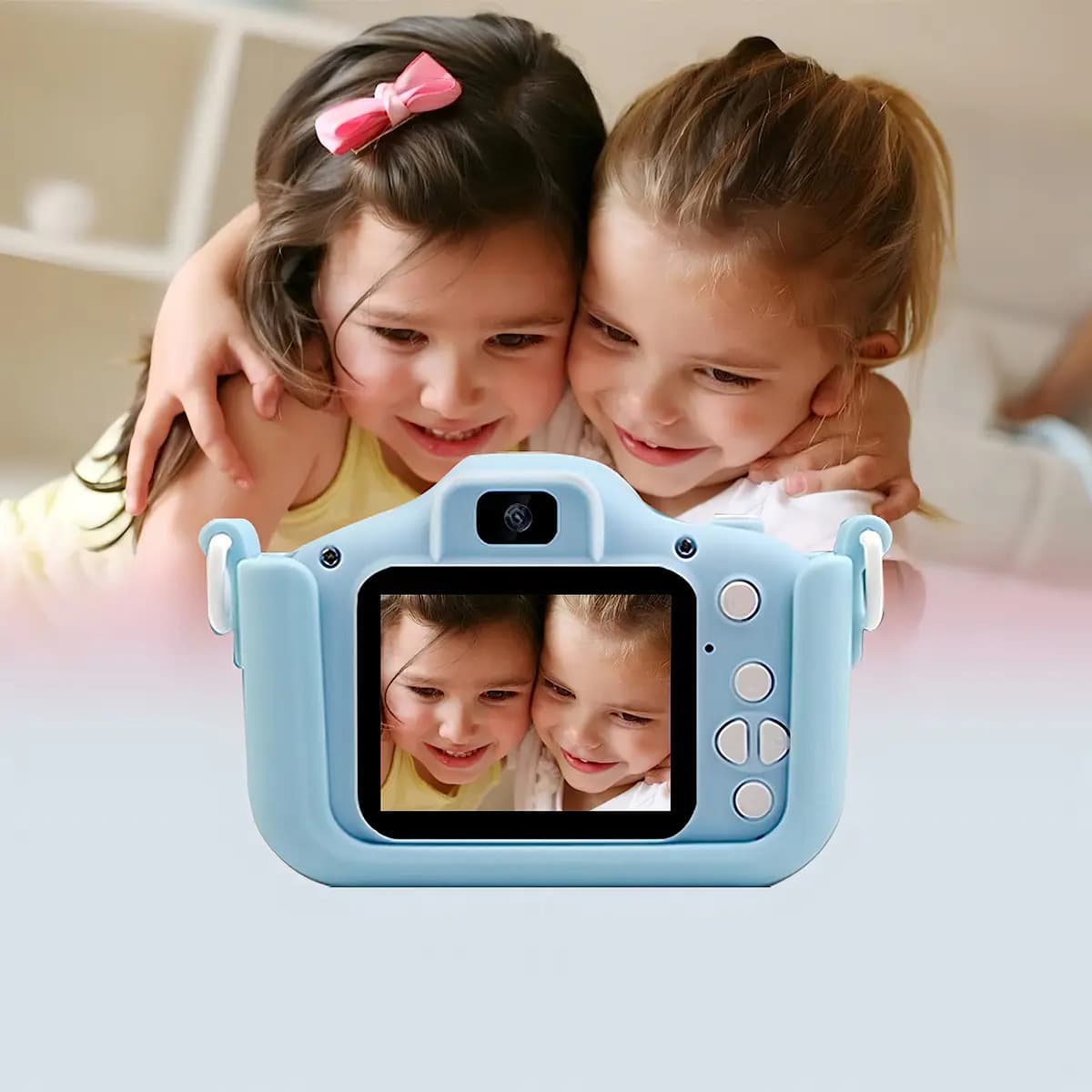 Máquina Fotográfica Digital Infantil Sd Vídeos Hd Fotos Jogo Cor Azul — imagem 4