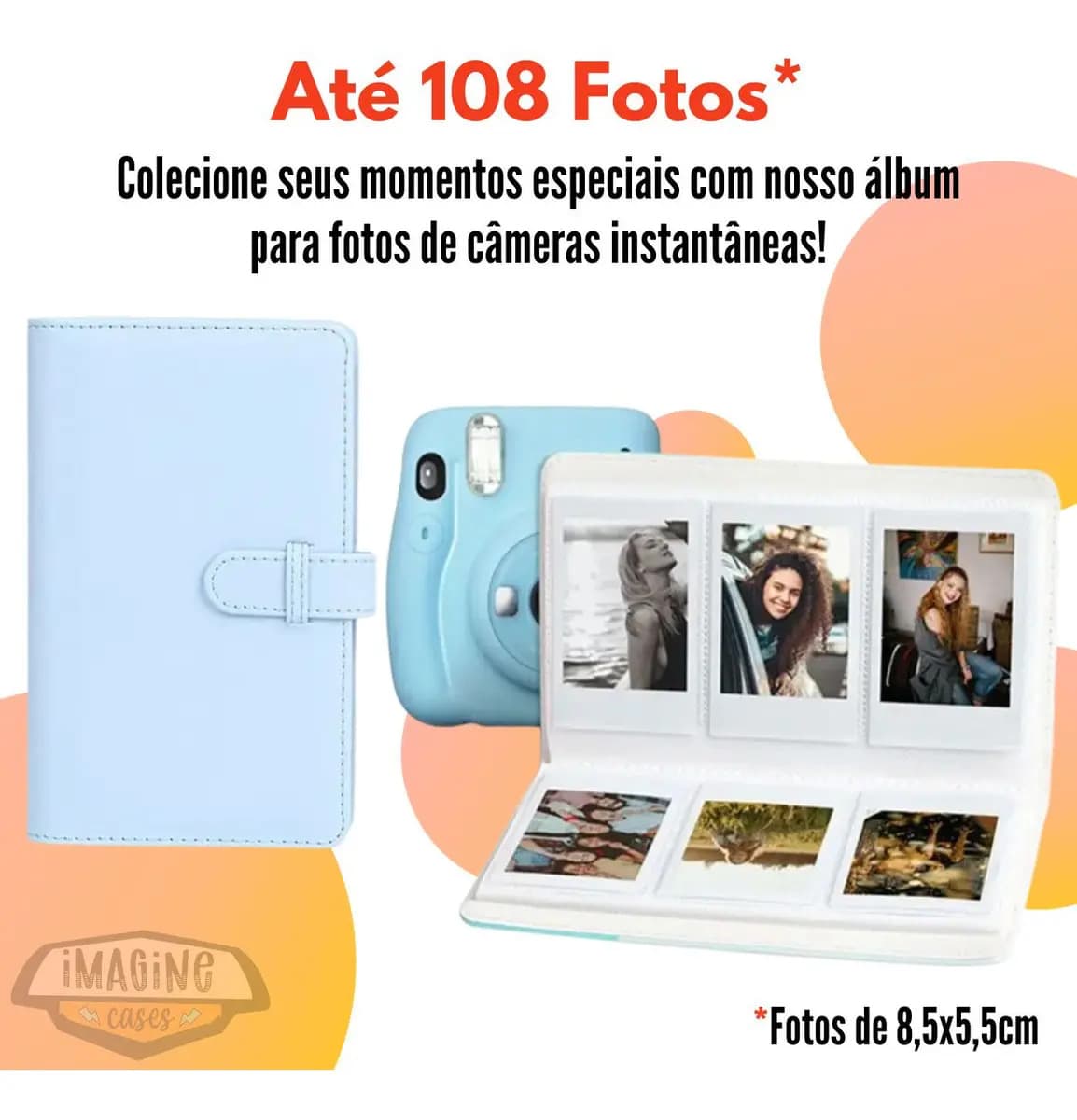Álbum Para Fotos Instantâneas Polaroid Instax Mini 108 Fotos Cor Azul — imagem 3