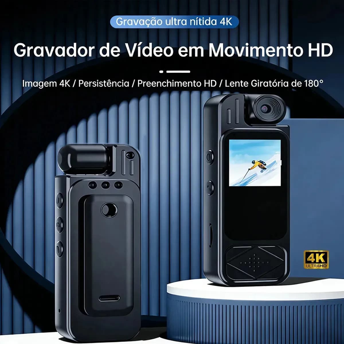 Mini Câmera Corporal Body Cam Lente 180° Pro Sporte4k — imagem 5