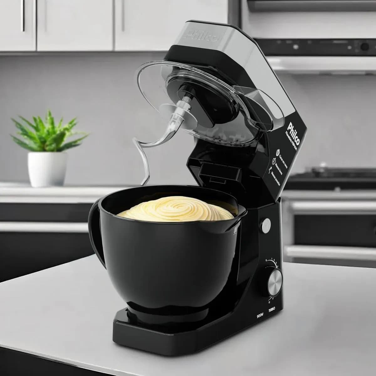 Batedeira Planetária Philco 900W 5L Preta 12 Velocidades Turbo PBP90A — imagem 2