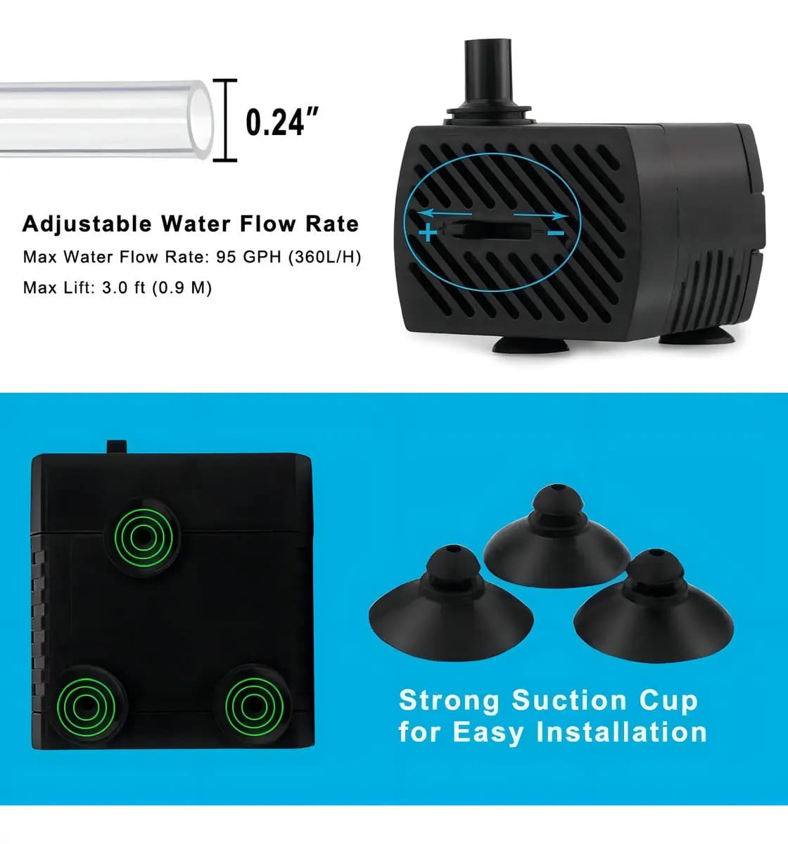 Bomba Submersa Bivolt Pulaco Para Aquário Fontes 3W — imagem 3