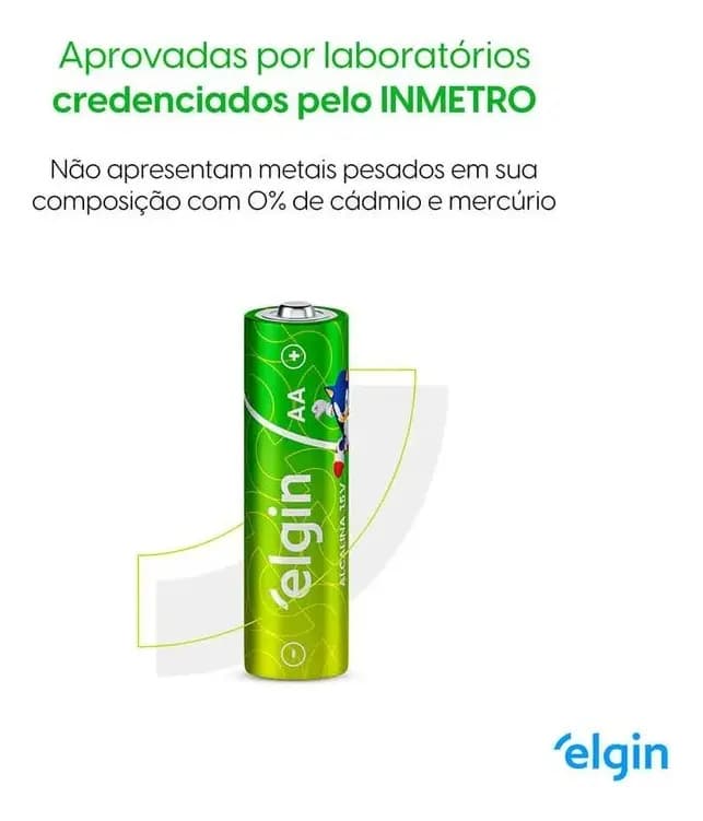 4 Pilhas Alcalinas AA Elgin LR6 1,5V Blister C/4 — imagem 2