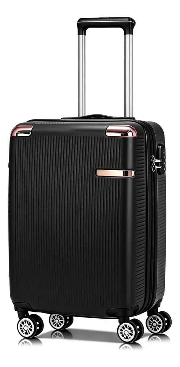 Mala De Viagem Sweet Studio Bordo Com Zíper Extensor Abs Rodinhas 360 Leva Na Cabine Do Avisão Resistente Preto 2090 — imagem 3