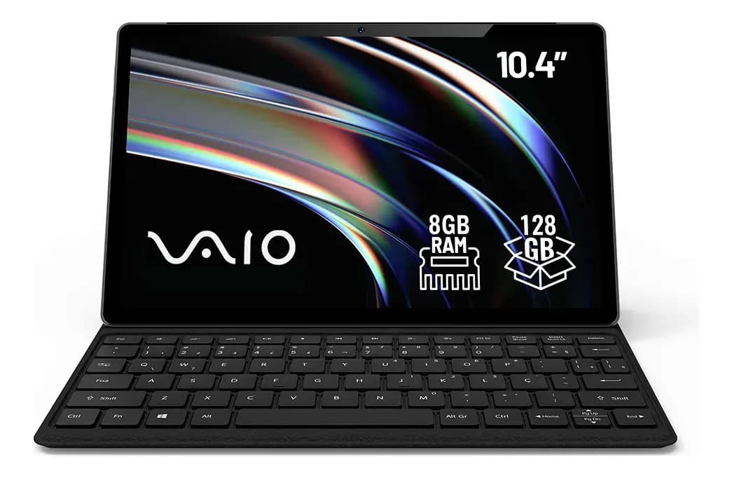 Tablet VAIO TL10 8GB 128GB Octa-Core, Tela 10.4” 2K, 4G WiFi, Câmera 8MP + Selfie 5MP, 7000mAh, Android 13, com Teclado de Conexão Inteligente – Preto — imagem 2