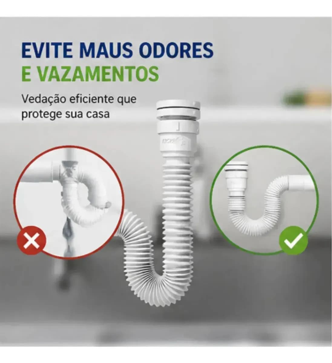 Sifão Sanfonado Tubo Flexível Tigre Universal Multiuso Para Pias Lavatórios Cubas — imagem 5