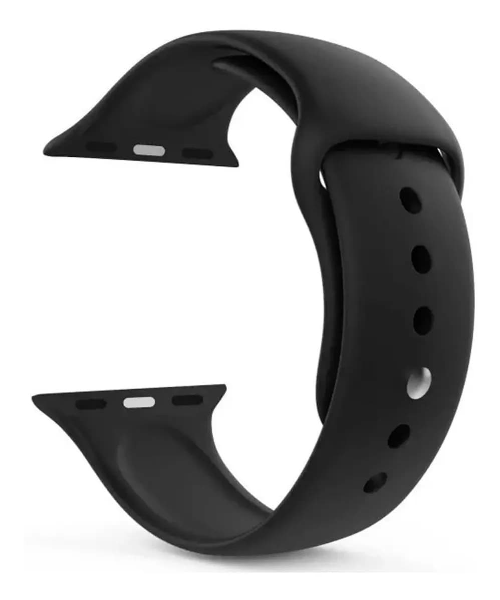 Pulseira de Silicone Importados Ltda Apple Watch 42mm 44mm 45mm Preto — imagem 3