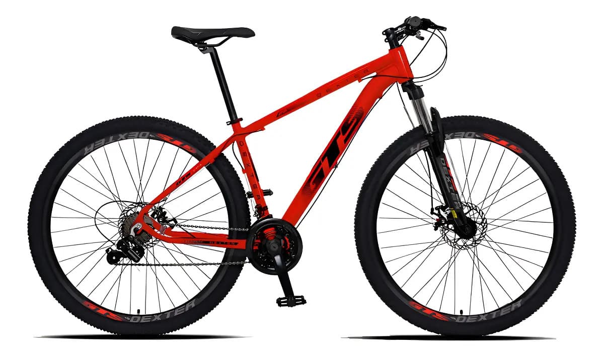 Bicicleta Aro 29 Gts Dexter 24 Marchas Freio A Disco Cor Vermelho Ferrari Com Preto Tamanho Do Quadro 17