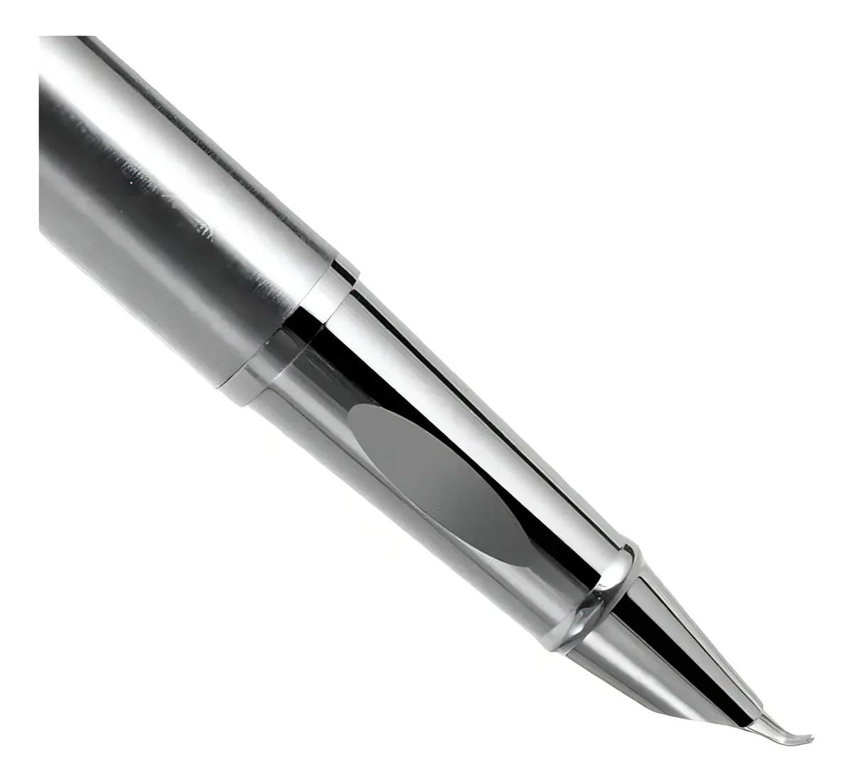 Caneta Prata Pena Tinteiro Presente Luxo Extra Fina 0,38mm — imagem 2