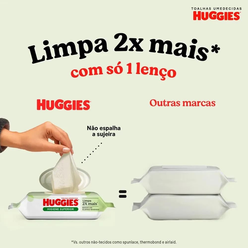 Huggies Lenços Umedecidos Higiene Superior Limpam 2x Mais 48 Un — imagem 6