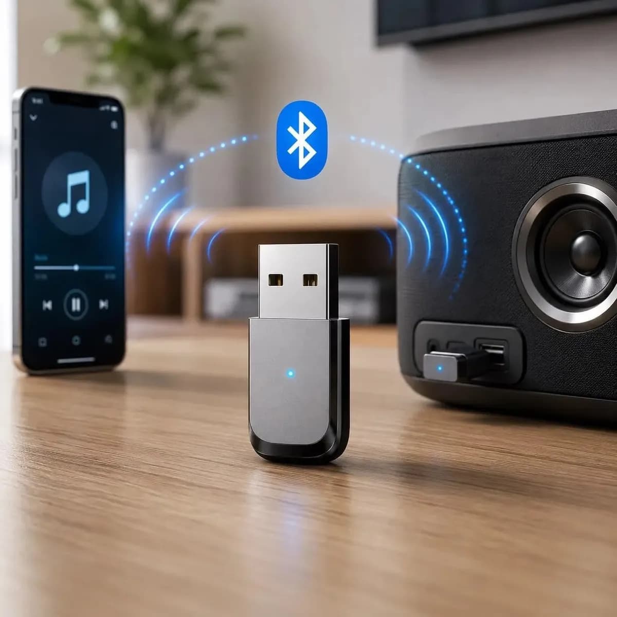 Adaptador Receptor Bluetooth Usb Carro Musica Chamada S/fio B Basto — imagem 4