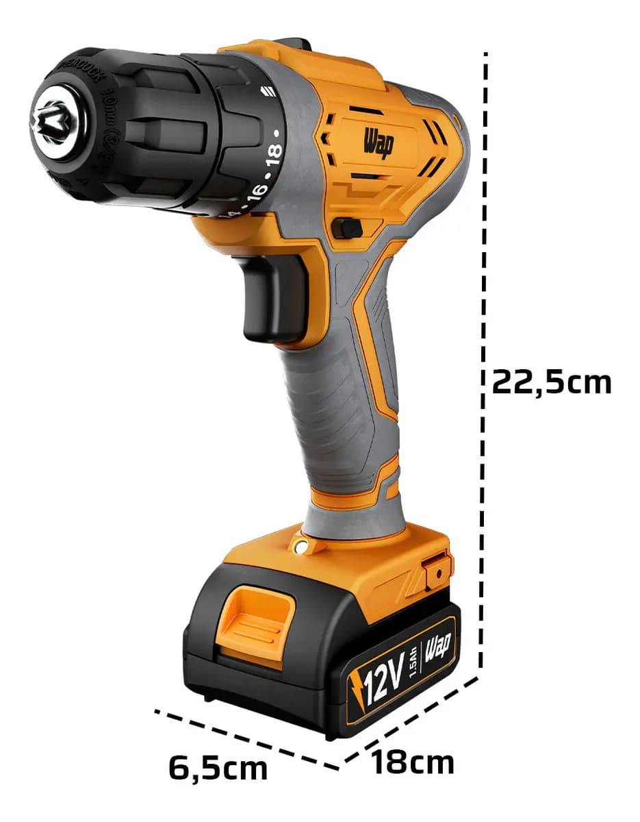 Parafusadeira e Furadeira WF12K3.2 Bateria 12V WAP — imagem 5