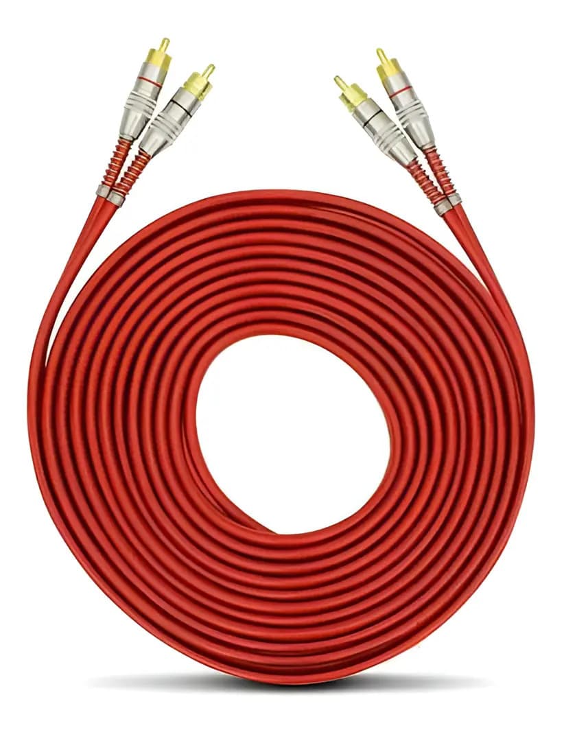 Kit 10 Cabos RCA Blindados Tech One de 5m com Conectores a Ouro — imagem 2