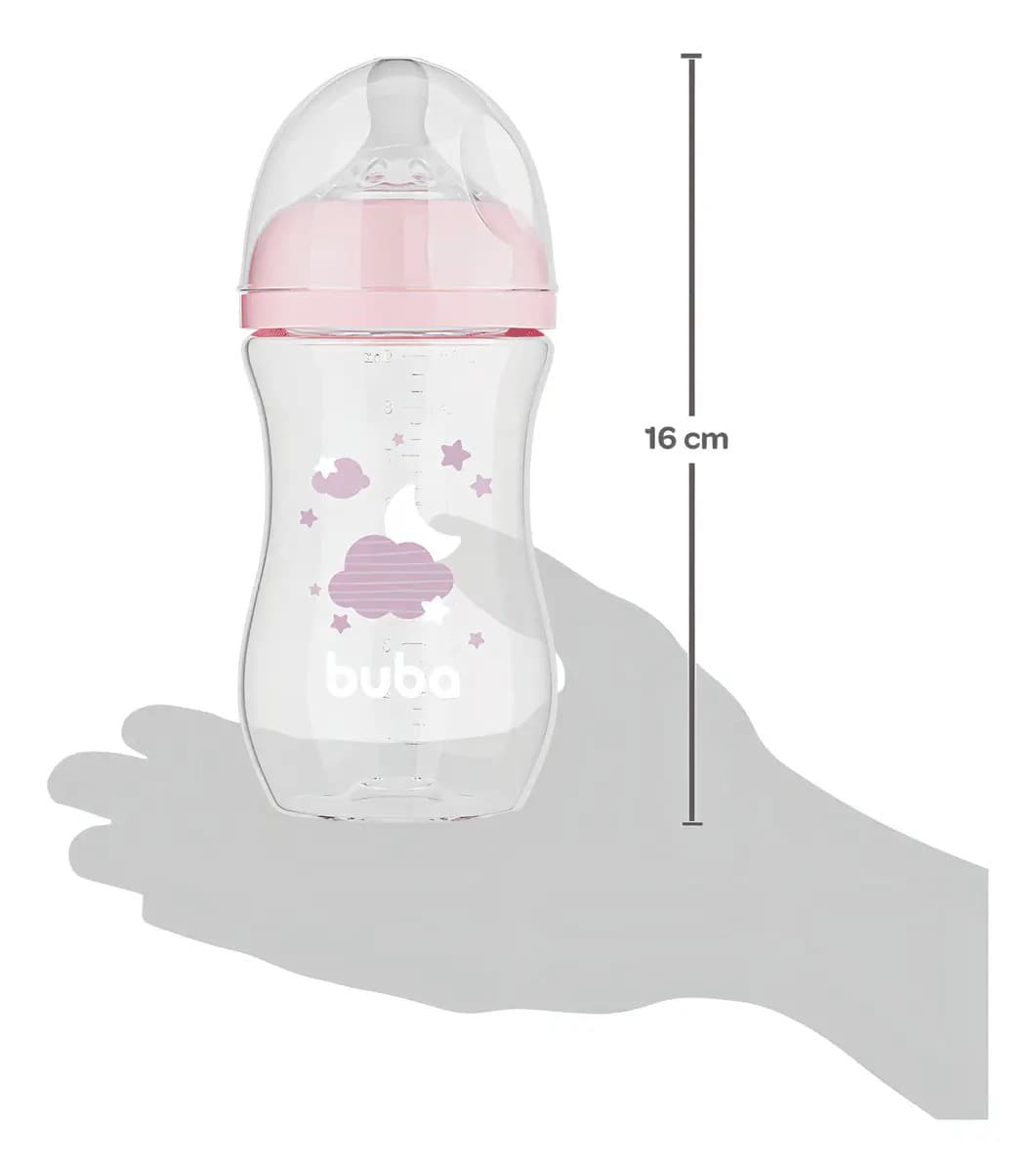 Mamadeira Easy Flow Nuvem 270ml Anticólica Buba Cor Rosa — imagem 6