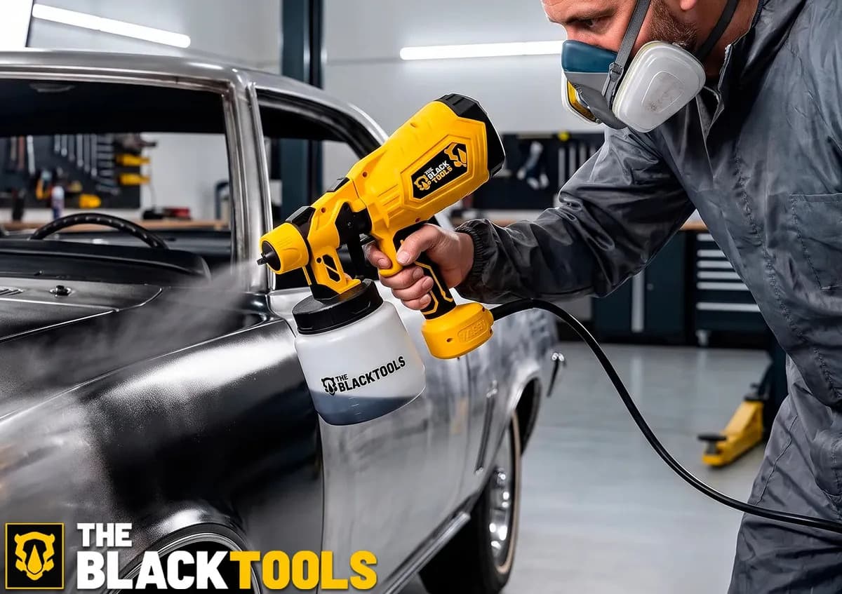 Pistola De Pintura E Pulverizadora Elétrica Portátil Hvlp 1.250l C/5 Bicos E Acessórios 600w Tpp150 The Black Tools — imagem 2