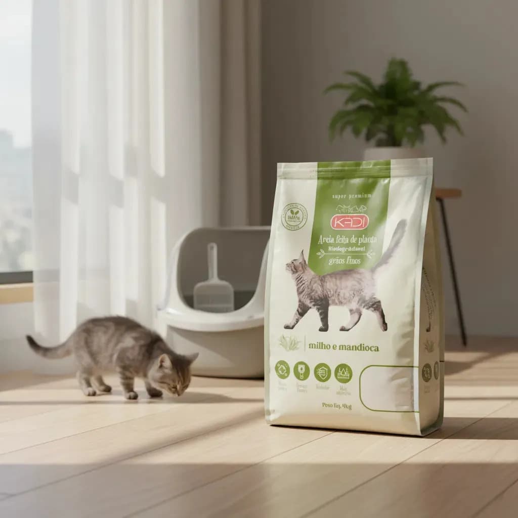 Areia Higiênica Fina Biodegradável Para Gatos Kadi 4kg — imagem 6