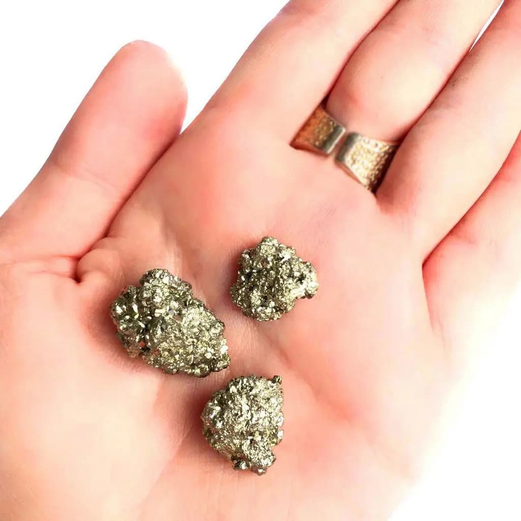 Kit 3 Mini Pirita Bruta Cristal Pedra Natural Prosperidade — imagem 6