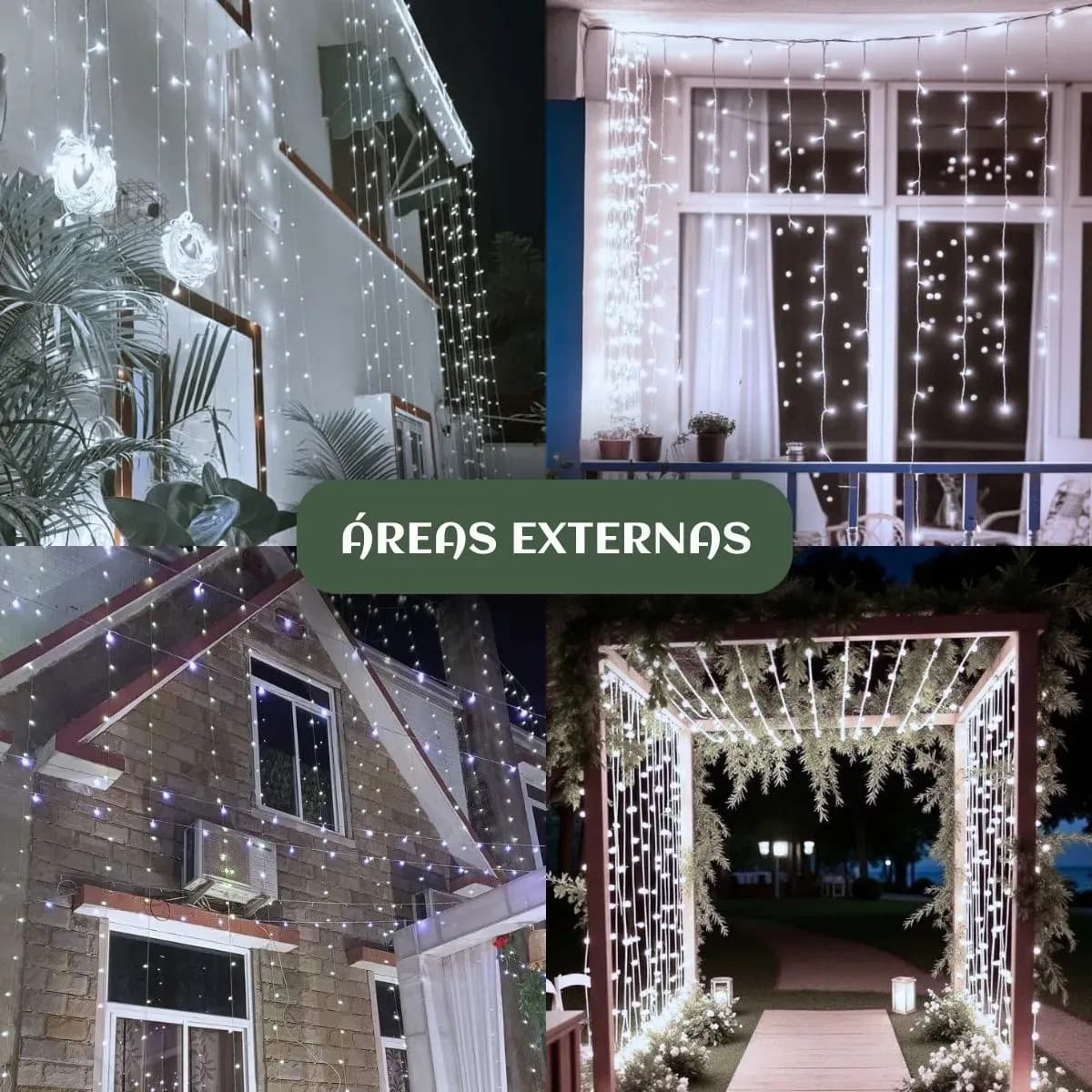 Pisca Cortina 300 Leds 3x3m Usb Ip44 8 Modos Iluminação Luzes Fada Decoração De Natal Festa Branco Frio Luvinco — imagem 6