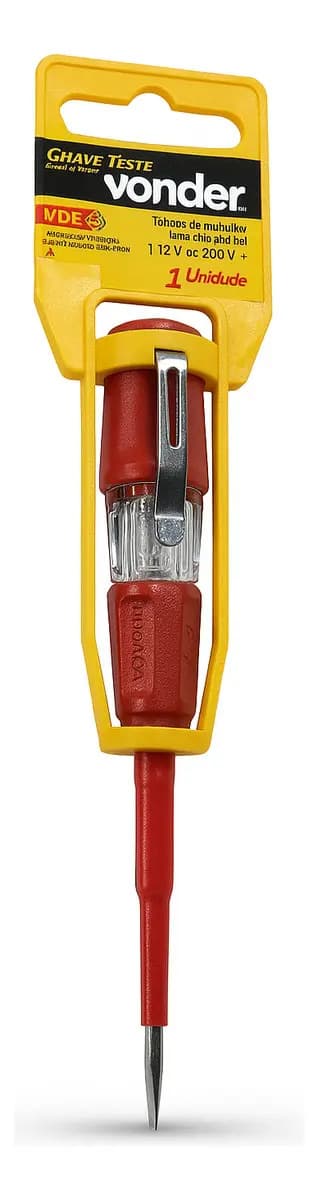 Chave Fenda Teste Elétrico Tensão Isolada Vde 140mm Vonder Vermelho — imagem 3
