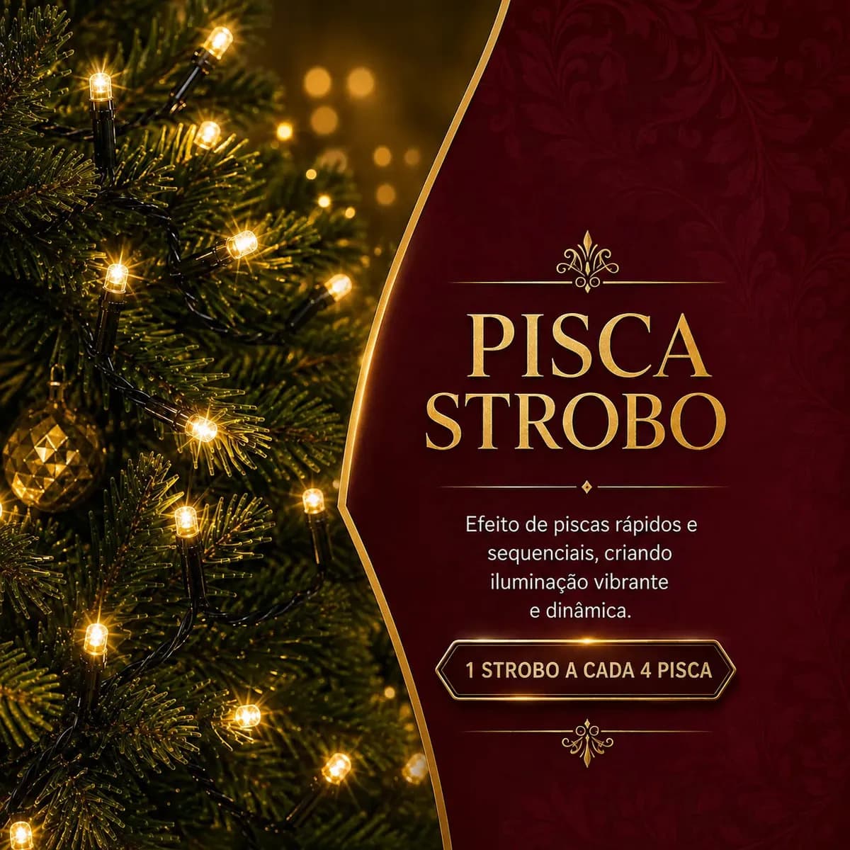 Strobo Natal 500 Leds Pisca 100 Flash 50m Prova D'água Bivolt Branco Quente — imagem 2