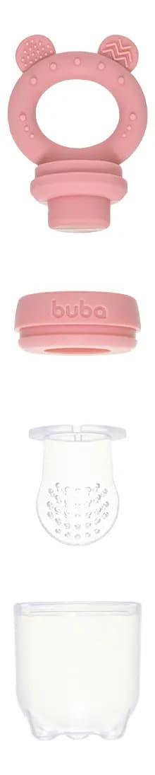 Porta Frutinhas Silicone Ursinho Rosa Lanchinho 18853 Buba — imagem 6