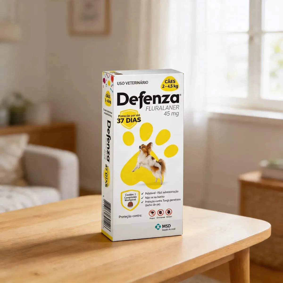 Antipulgas Defenza 45mg Cães De 2 A 4,5kg 1 Comprimido Msd — imagem 3