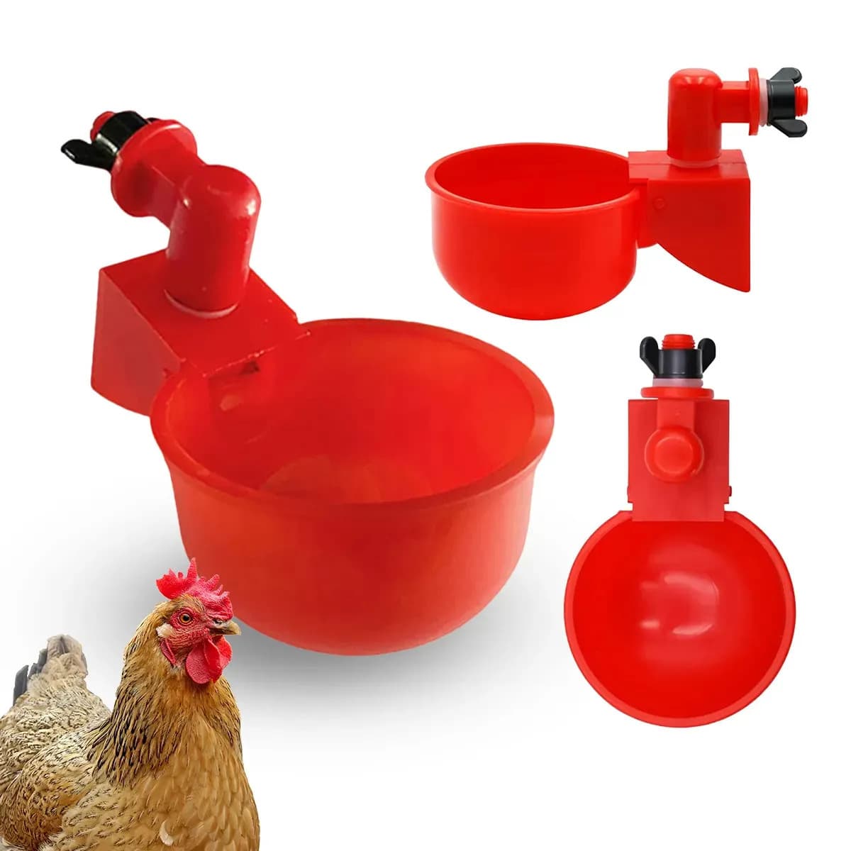 Bebedouros Automáticos Aves Galinhas Codornas 10 Unidades Vermelho — imagem 4