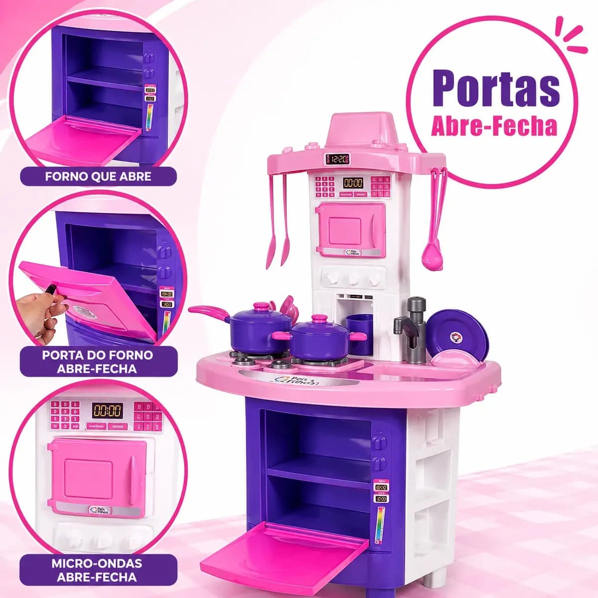Kit Cozinha Fogão Infantil De Brinquedo Completa Sai Água — imagem 5